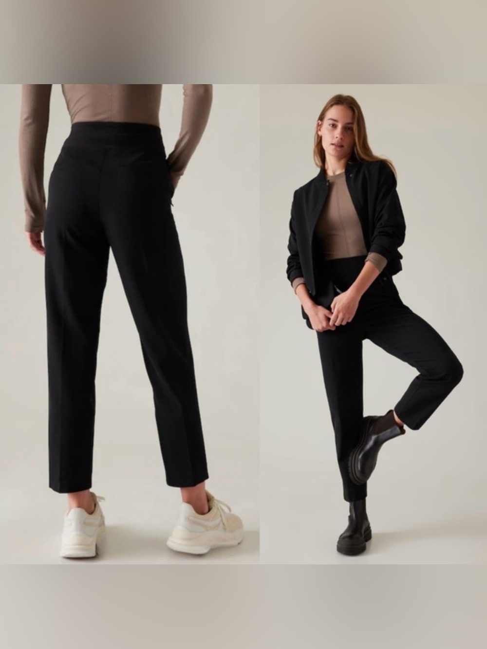 Athleta Endless High Rise Pant Black Size 8 Pull-On Stretch Career Travel